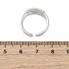 925 Sterling Silver Cuff Rings for Women RJEW-U046-02P-3