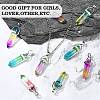 14Pcs 7 Colors Faceted Bullet Glass Pointed Pendants GLAA-CJ0001-71-6