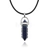 Synthetic Blue Goldstone Pendant Necklaces IC1467-4-1