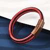 Braided Microfiber Leather Cord Bracelets for Women Men BJEW-D304-06R-01-1