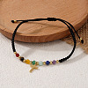 Brass Cross Charm Braided Bracelets WW9232-2