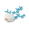 Glass Seed Beaded & Clam Shell Big Pendants PALLOY-MZ01152-02-5