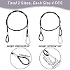 Unicraftale 8Pcs 2 Style 304 Stainless Steel Stage Lights Safety Cable FIND-UN0001-48-3