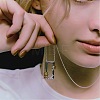 304 Stainless Steel Rectangle Frame with Ring Pendant Necklaces for Women FS-WG90439-01-2
