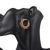Brass Natural Carnelian Hoop Earrings EJEW-TA00782-01-4