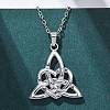 Trinity Knot 304 Stainless Steel Pendant Necklaces NJEW-H059-02P-3