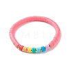 Handmade Polymer Clay Heishi Beads Stretch Bracelet BJEW-JB07393-3