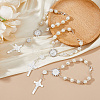 5Pcs Alloy & Glass & Imitation Pearl Charm Bracelets BJEW-DC0001-29-5