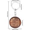 Engraved Wooden Flat Round Pendant Keychains FIND-WH0150-17-2