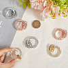 6Pcs 3 Colors Alloy Crystal Rhinestone Spring Gate Rings FIND-GF0007-96-3