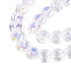 Electroplate Transparent Glass Beads Strands EGLA-N056-01A-13-3