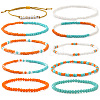 10Pcs Glass Seed Bead & Glass Stretch Bracelets ZB7764-4-2