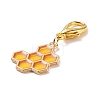 Alloy Enamel Honeycomb Pendant Decorations HJEW-JM00661-01-3