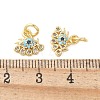 Brass Micro Pave Cubic Zirconia Charms KK-U056-46G-3