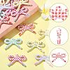 30Pcs 6 Colors Opaque Printed Acrylic Pendants MACR-FS0002-45-2