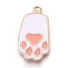 Alloy Enamel Bunny Paw Print Pendants X-ENAM-P161-09C-1