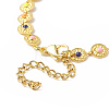 Colorful Enamel Flower Link Chain Bracelet BJEW-JB09940-3