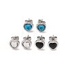 3 Pairs 3 Colors 304 Stainless Steel Heart Stud Earrings for Women EJEW-K279-07P-01-2