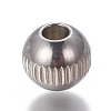 Tarnish Resistant 201 Stainless Steel Grooved Beads STAS-P239-24P-1