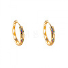 Brass Micro Pave Cubic Zirconia Hoop Earrings FS-WGC6509-02-4