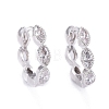 Brass Micro Pave Cubic Zirconia Huggie Hoop Earrings LS-EJEW-K083-34P-B-1