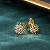 Brass Micro Pave Cubic Zirconia Stud Earrings for Women EJEW-F418-03G-3