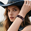 Alloy Cowhide Cord Bracelets for Women Men BJEW-WH20007-15A-6