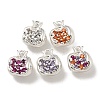 Brass Micro Pave Clear Cubic Zirconia Charms KK-U037-12P-01-1