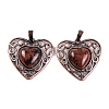 Natural Mahogany Obsidian Peach Love Heart Pendants G-G158-01-07-1