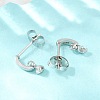 304 Stainless Steel Pave Single Cubic Zirconia Stud Earrings for Women SA-CBAB549-05P-3