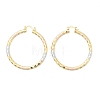 Brass Two Tone Hoop Earrings EJEW-B117-06E-M-4