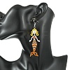 Copper Wire with Glass Beads Dangle Earrings EJEW-MZ00816-02-5