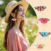4 Pairs 4 Colors Butterfly Alloy & Acrylic Hoop Earrings EJEW-TA0001-88A-9