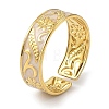 304 Stainless Steel Enamel Open Cuff Rings for Women RJEW-F166-35G-01-1