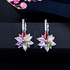 Brass Cubic Zirconia Hoop Earrings WGBE890-05-1