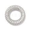 Brass Micro Pave Clear Cubic Zirconia Linking Rings KK-H539-11P-1