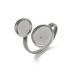304 Stainless Steel Open Cuff Ring Findings STAS-E124-05B-P-1