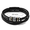 Word Love You Forever Braided Leather Triple Layer Multi-strand Bracelet JB750A-3