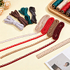 20M 8 Colors Nylon Braid Trims with Elastic Button Loops OCOR-BC0009-80-4