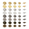 64Pcs 16 Style Brass Shank Buttons BUTT-TA0001-09-2