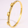 304 Stainless Steel & Crystal Rhinestone Hinged Bangles for Women WG2CEEC-03-1