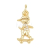Brass Micro Pave Clear Cubic Zirconia Pendants KK-D258-40G-04-1