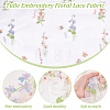 Flower Pattern Embroidered Polyester Tulle Lace Fabric DIY-WH0409-67-4