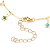 Brass Enamel Star Charm Anklets AJEW-AN00344-04-3