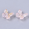 Transparent Spray Painted Glass Charms GLAA-N035-08A-B01-3