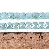 Electroplate Crackle Imitation Jade Glass Beads Strands EGLA-Q135-02A-A03-4