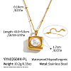 304 Stainless Steel Geometric Pendant Satellite Chain Necklaces for Women TW1524-4-1