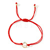 Brass Ring Evil Eye Bead Braided Bracelets EA2094-2-2