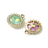 UV Plating Alloy with Mixed Color Glass Rhinestone Pendants FIND-B039-04G-2