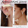 4 Pairs Rectangle with Tartan Pattern Alloy Enamel Hoop Earrings EJEW-SC0002-26D-5